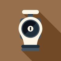 White gas mask with long shadow on brown background vector