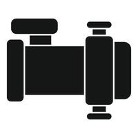 Control water valve with pipe connecting using flange for industrial plumbing system icon vector