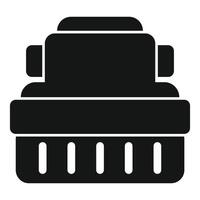 Ice maker machine making ice cubes icon vector