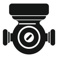 Water meter icon showing plumbing system measurement device vector
