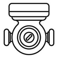 Water meter icon showing flow measurement device vector