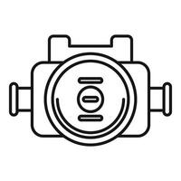 Water meter counter showing cubic meters outline icon vector