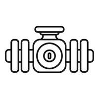 Water valve with pipeline flanges connecting pipes line icon vector