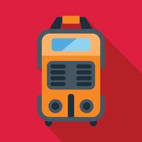 Portable power generator providing electricity with long shadow on red background vector