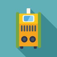 Yellow portable power generator providing electricity with long shadow vector