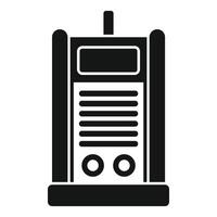Portable radio transmitter icon, simple style vector