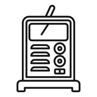 Portable radio transceiver standing on a surface is transmitting a signal vector