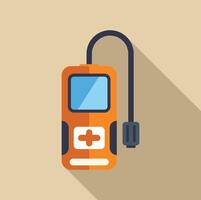 Glucometer with continuous glucose monitoring system showing blood sugar level vector