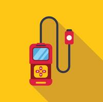 Electronic device with sensor and buttons is measuring something on yellow background vector