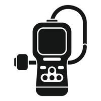 Digital glucometer icon showing blood glucose level vector