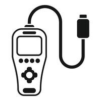 Electronic control panel with buttons and wire connecting icon vector