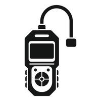Car diagnostic tool showing engine issues with warning light on vector
