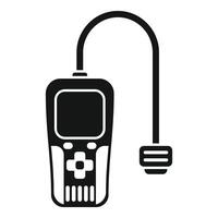 Portable game console with wired pedal controller presenting gaming device vector