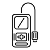 Portable glucometer device measuring blood sugar level icon vector