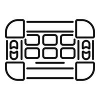 Top view bus with seats and doors open icon outline vector