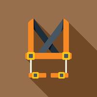 Safety harness for working at height with long shadow vector