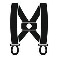 Safety harness for working at height preventing falling accidents vector
