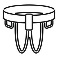 Climbing harness protecting from falling icon, simple style vector
