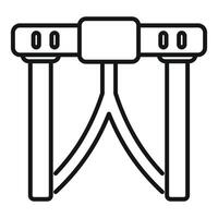 Cricket wicket bails icon showing sport equipment for batsman and bowler in thin line style vector