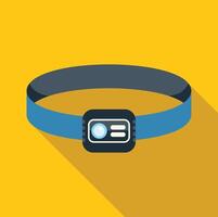Elastic headlamp with light beam for working in the dark vector