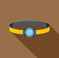 Elastic headlamp with light bulb for tourists hiking in cave vector