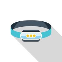Modern head lamp icon, flat design with long shadow vector