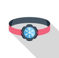 Headlamp with elastic strap for attaching to head for lighting in darkness vector