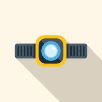 Headlamp with elastic headband for attaching to head vector