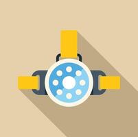Round headlamp for working in dark environment vector