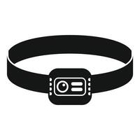 Headlamp flashlight for working in the dark icon vector