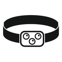 Headlamp with elastic headband for attaching to head vector