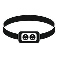 Headlamp flashlight for outdoor activities providing illumination in dark environment vector