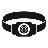 Simple vector icon of a headlamp flashlight shining light