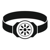 Headlamp for illuminating the dark while hiking or working vector
