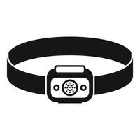 Elastic headlamp flashlight for working in the dark vector