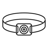 Elastic headlamp flashlight for attaching on head vector