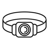 Headlamp flashlight providing focused beam of light vector