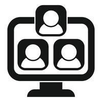 This simple icon represents a group of people participating in a video call vector