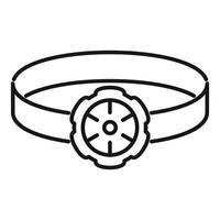 Elastic headlamp flashlight for working at night or hiking vector