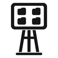 Server room data storage icon showing folders on board vector