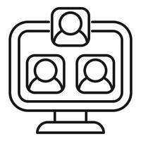 Group video call interface showing participants connecting online vector