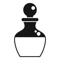 Big chemical flask with round stopper for liquid icon simple style vector