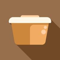 Plastic container with lid casting a shadow vector