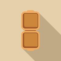 Open empty square food box container packaging flat icon design vector
