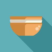 Stack of ceramic soup bowls casting long shadow vector