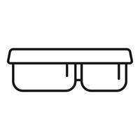 Line icon style illustration of a lunch box with two compartments vector