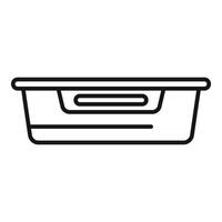 Empty plastic container with label for food storage vector
