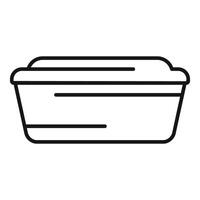 Rectangular plastic container with lid line icon vector