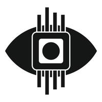 Digital eye scanning analyzing system icon vector