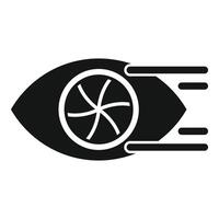 Human eye showing fast processing speed with rotating blades icon vector
